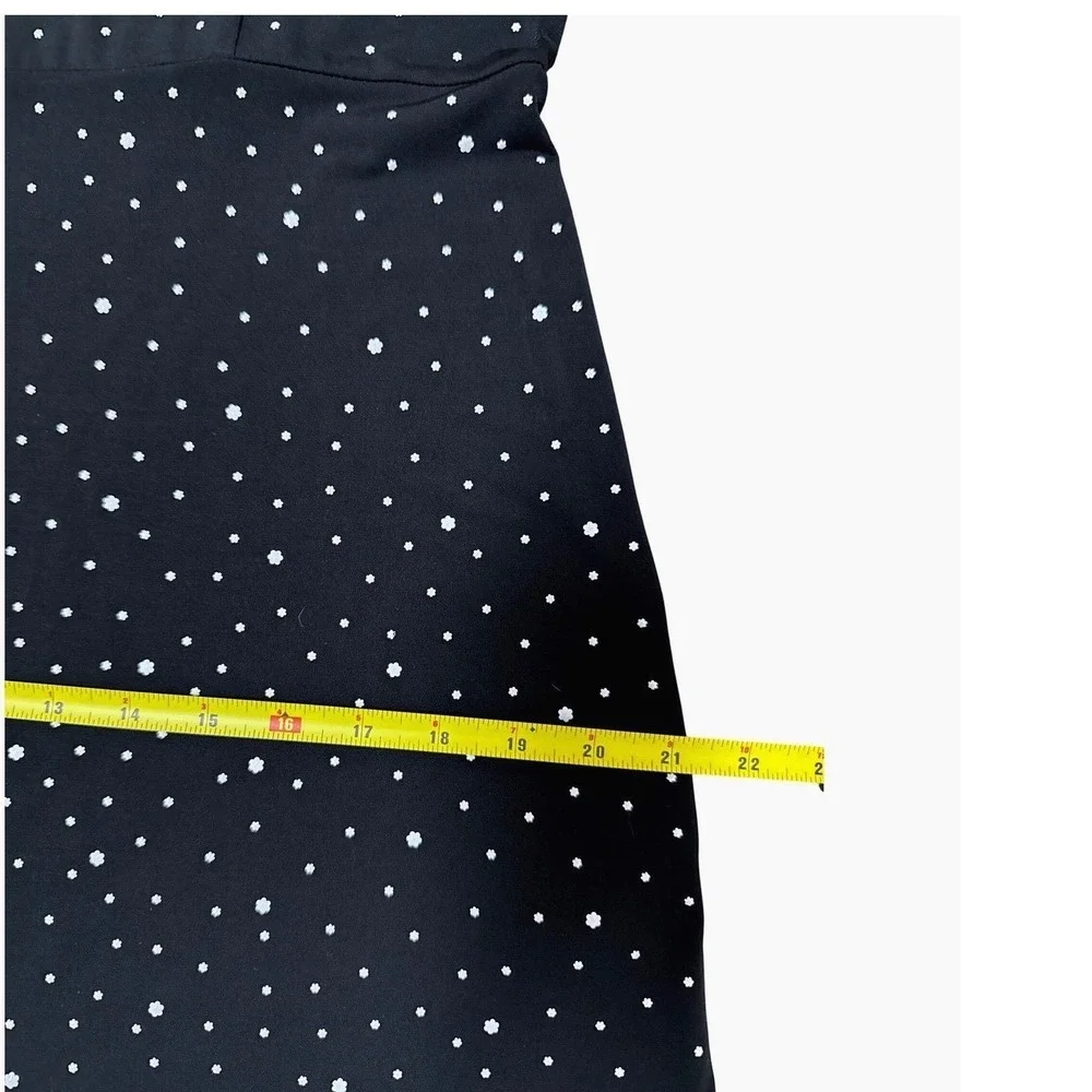 Michael Kors Black Floral Polka Dot Ruffle Hem‎ Dress Women Size L Chic  Party